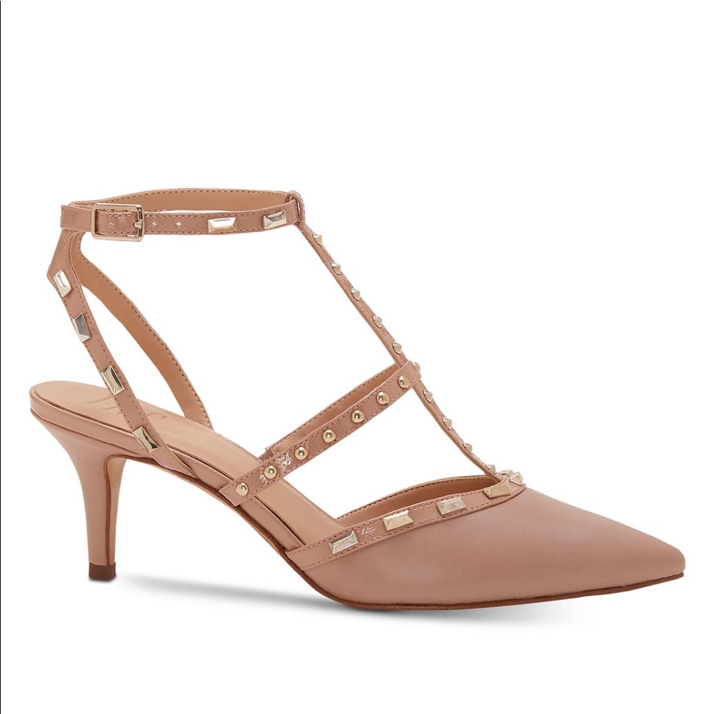 NWT INC Pointed Toe Studded Kitten Heel Pumps